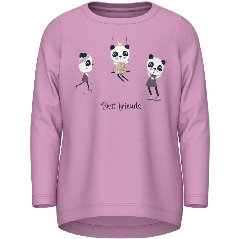 Name It Pastel Lavender Panda Vix BlouseSlim Fit Shirts