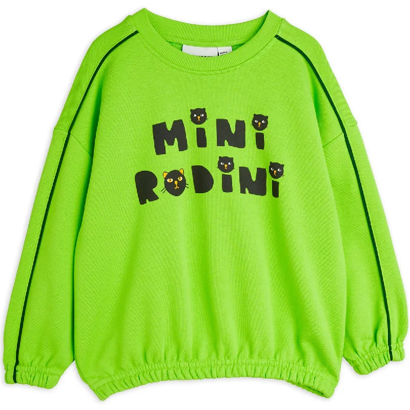 Studded Knit TopsCats Sweatshirt in Green by Mini Rodini