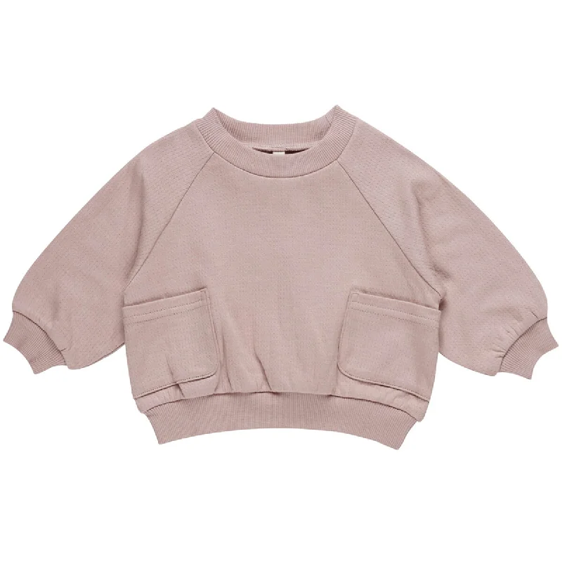 Hip-Hop Knit TopsPocket Sweatshirt in Mauve by Quincy Mae