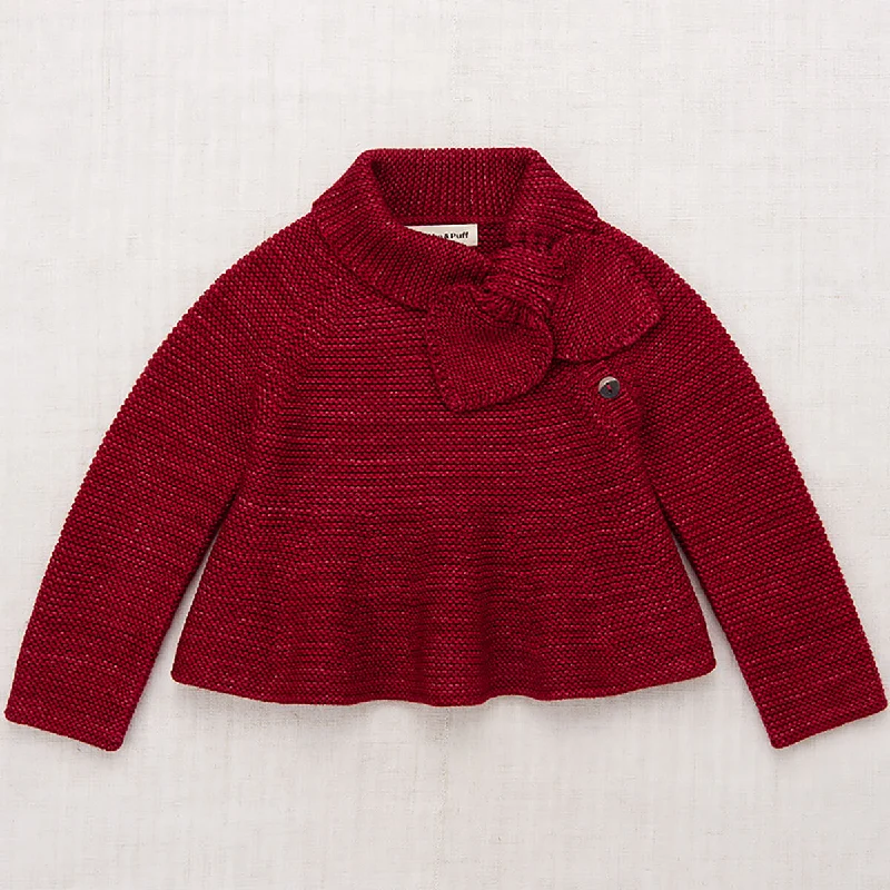 Crewneck Knit TopsPeplum Scout Pullover in Berry by Misha & Puff