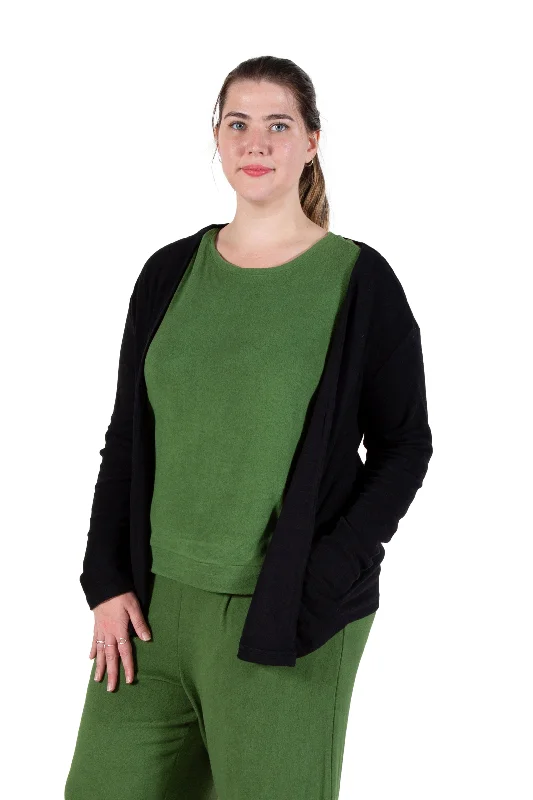 Plus Size Comfort Luxe Collection Cozy Knit Open CardiganPlus size women's evening tops