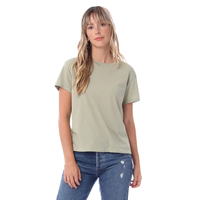 Casual Knit TopsOrganic Modern Crew T-Shirt (Sage)