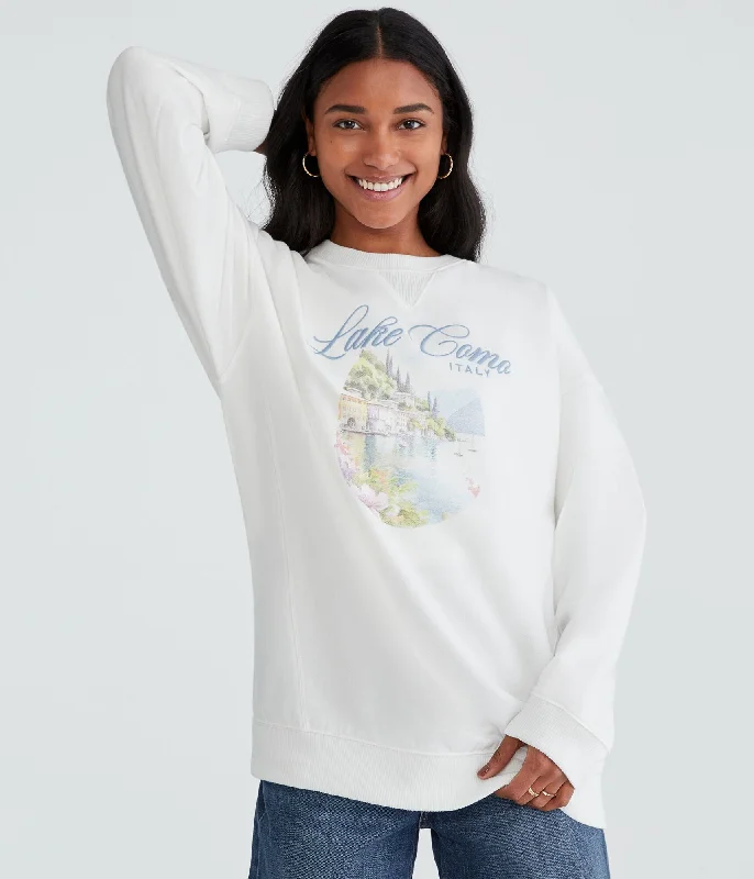 Aeropostale Lake Como Oversized Crew SweatshirtWomen's home tops