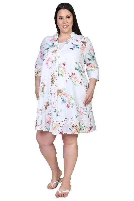 Floral Hummingbird Plus Size SundressLarge women's velvet tops