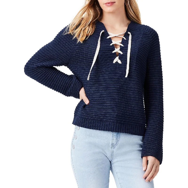 Layered Knit TopsNic + Zoe Womens Ribbed Trim  Cotton Pullover Sweater