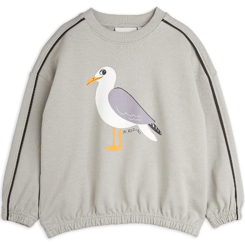 Fleece Knit TopsSeagull Sweatshirt in Grey by Mini Rodini