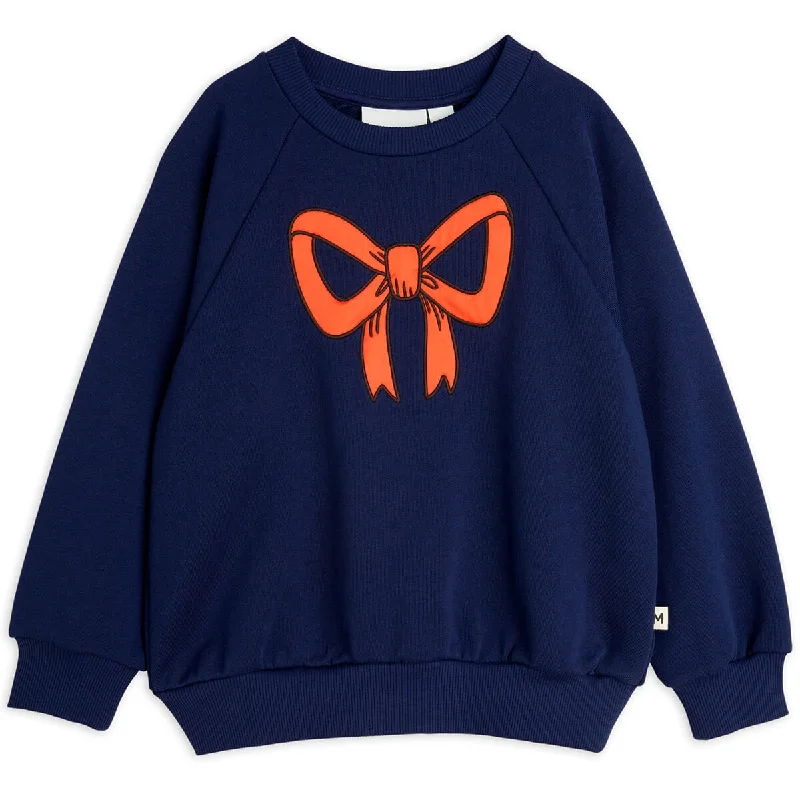 Branded Knit TopsBow Sweatshirt in Blue by Mini Rodini