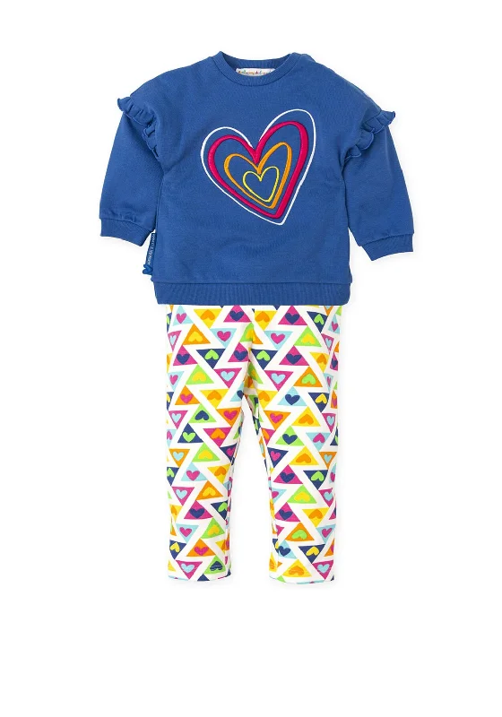 Agatha Ruiz De La Prada Heart Dress and Legging Set, Blue