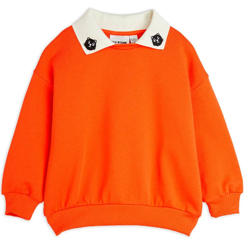 Glitter Knit TopsCats Embroidered Collar Sweatshirt by Mini Rodini