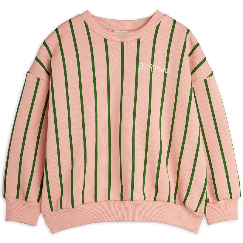 Mohair Knit TopsVertical Stripe Sweatshirt in Pink by Mini Rodini