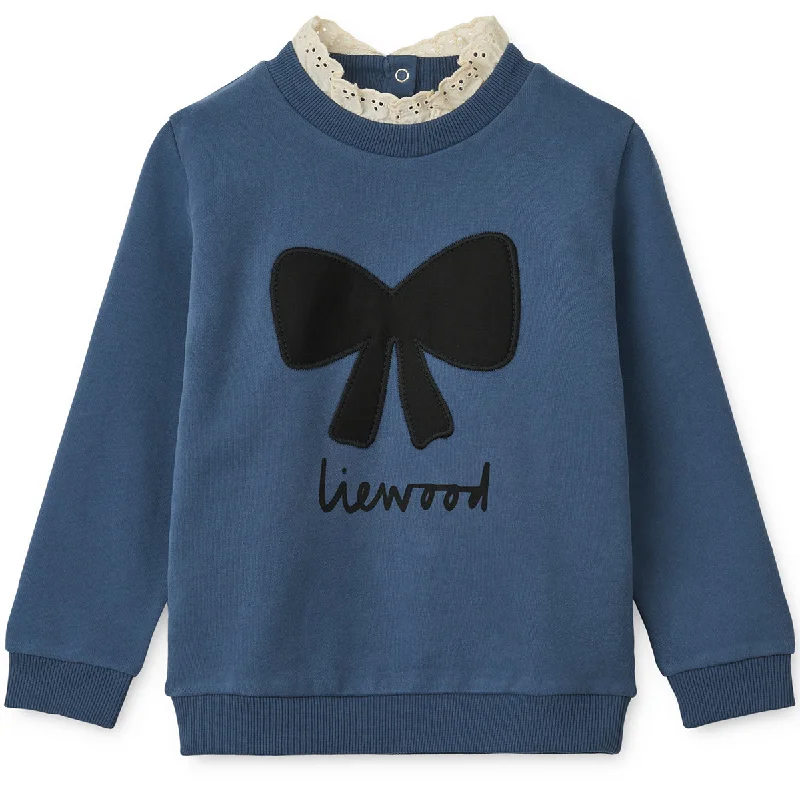 Graphic Knit TopsRakel Sweatshirt in Bow / Indigo Blue by Liewood