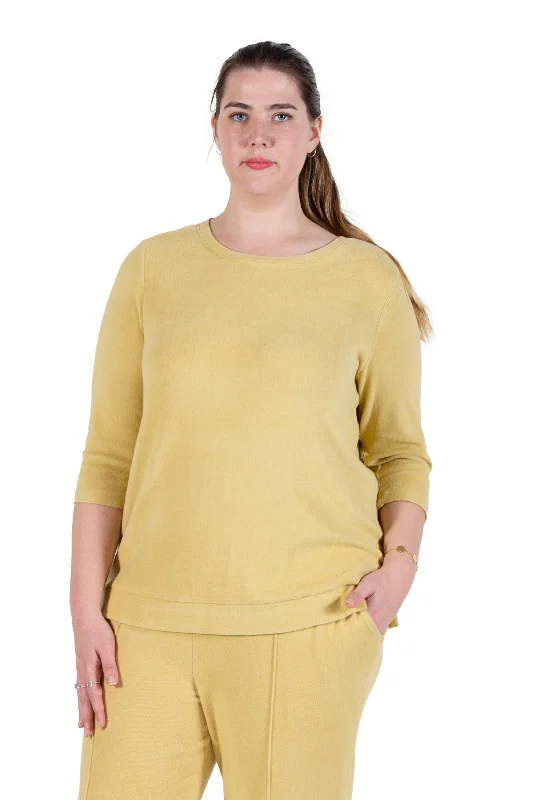 Plus Size Comfort Luxe Collection Crew Neck TeePlus size women's patchwork tops