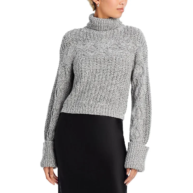 Winter Knit TopsSTAUD Womens Textured Cotton Turtleneck Sweater