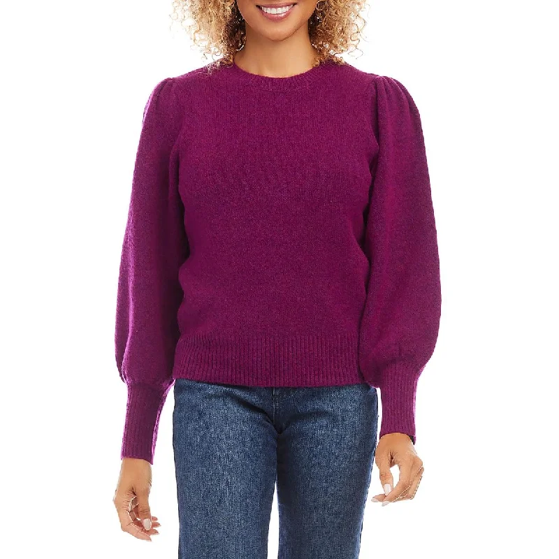 Retro Knit TopsKaren Kane Womens Ribbed Trim  Recycled  Pullover Sweater