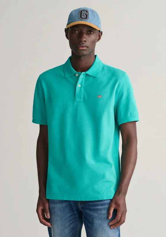 Gant Shield Pique Polo Shirt, GreenHeated polo shirt