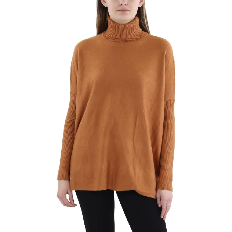 Cable Knit TopsJoan Vass Womens    Dolman Sleeve Ribbed Trim Turtleneck Sweater