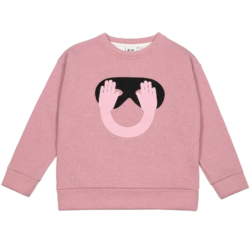 Logo Knit TopsHide and Seek Relaxed Fit Sweatshirt in Glitter Pink by Beau Loves