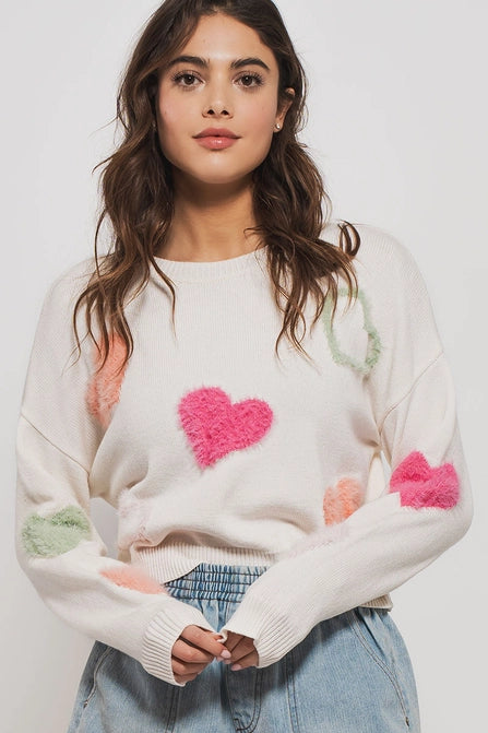 Button-Up Knit TopsHeart of Fuzz Sweater