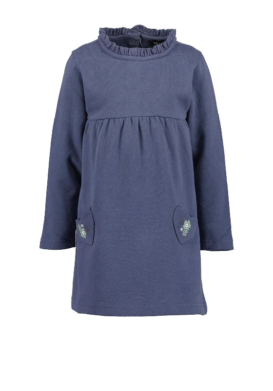 Blue Seven Baby Girl Long Sleeve Sweater Dress, Blue