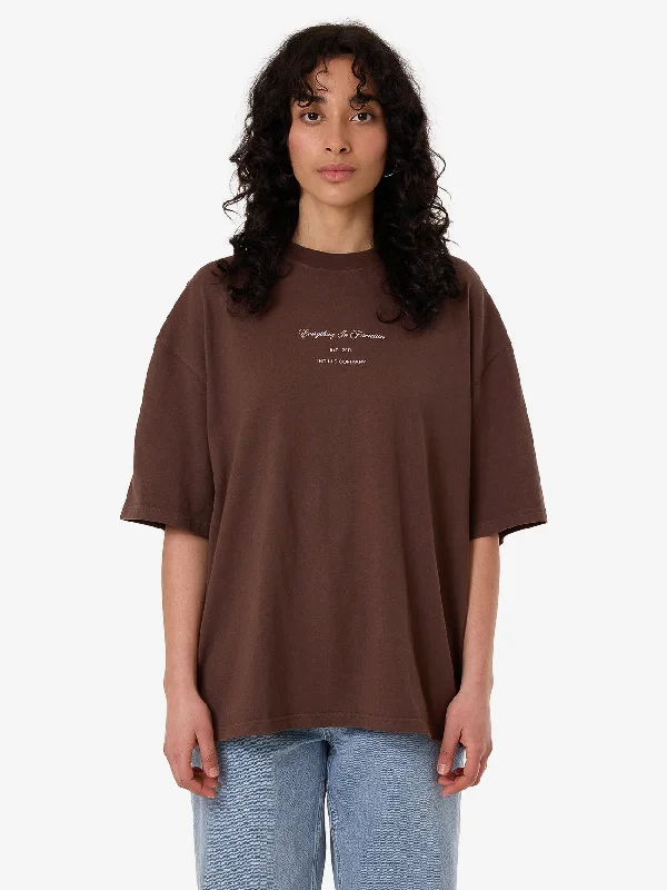 Dalia Oversized Tee - CoffeeKnit Top