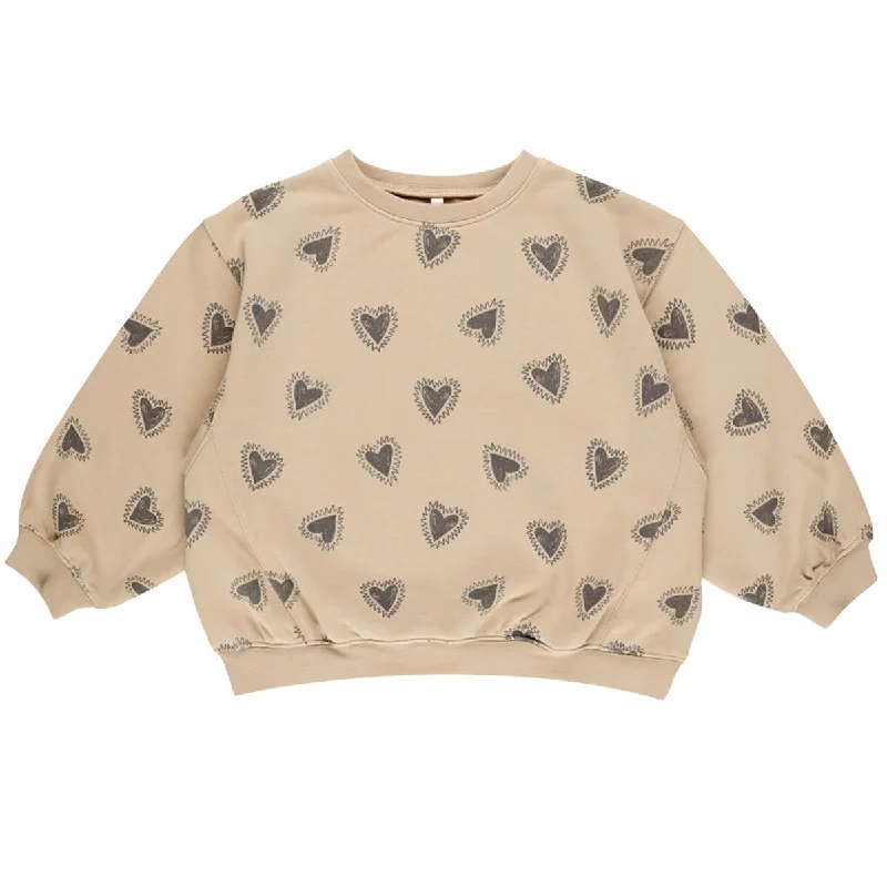 Branded Knit TopsOversized Sweatshirt in Hearts by Rylee & Cru