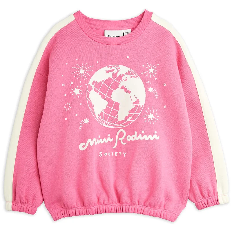 Cultural Knit TopsMini Rodini Society Sweatshirt in Pink by Mini Rodini