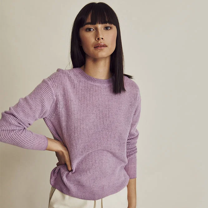 Lace-Up Knit TopsAkilah Cashmere Sweater (Wisteria)