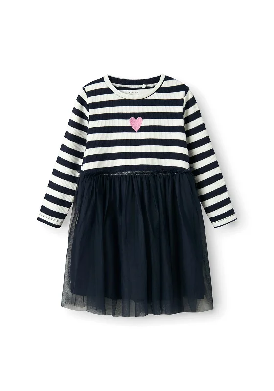 Name It Mini Girl Taia Long Sleeve Tulle Dress, Navy Blazer