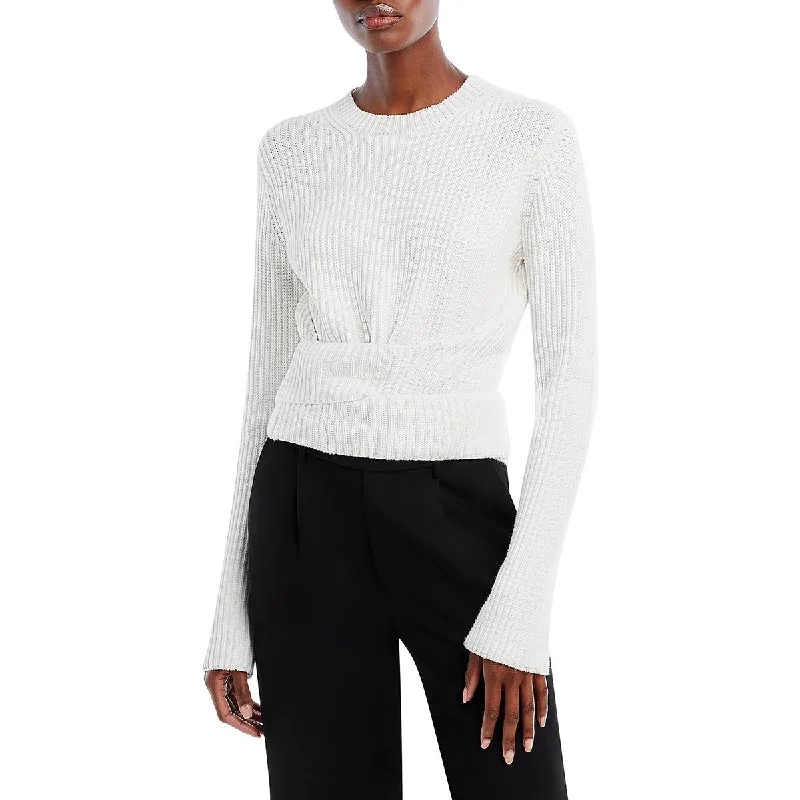 Summer Knit TopsProenza Schouler Womens Solid Cotton Wrap Sweater