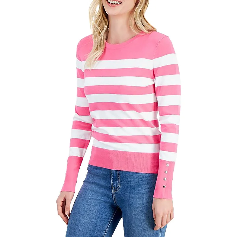 Artist Knit TopsNautica Womens Crewneck Striped Pullover Sweater