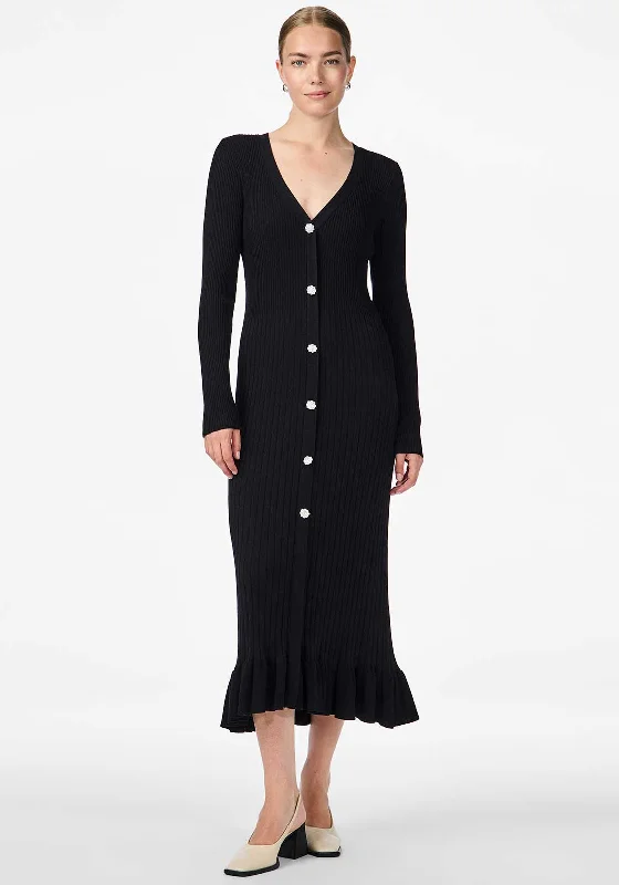 Y.A.S Mikke Ribbed Knit Dress, Black