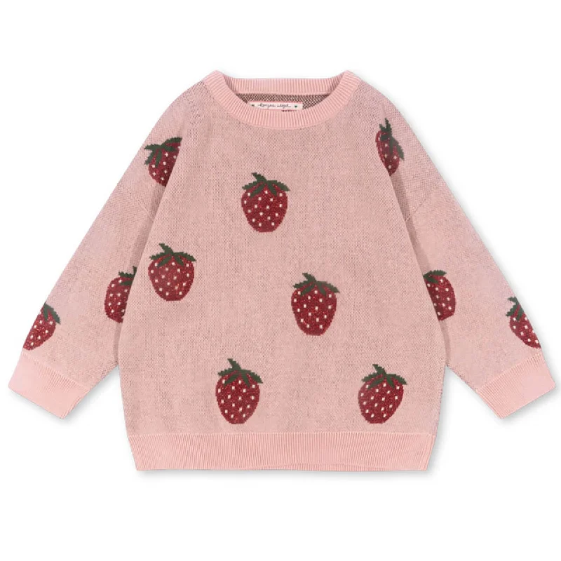 Cycling Knit TopsLapis Lurex Knit Sweater in Strawberry by Konges Slojd