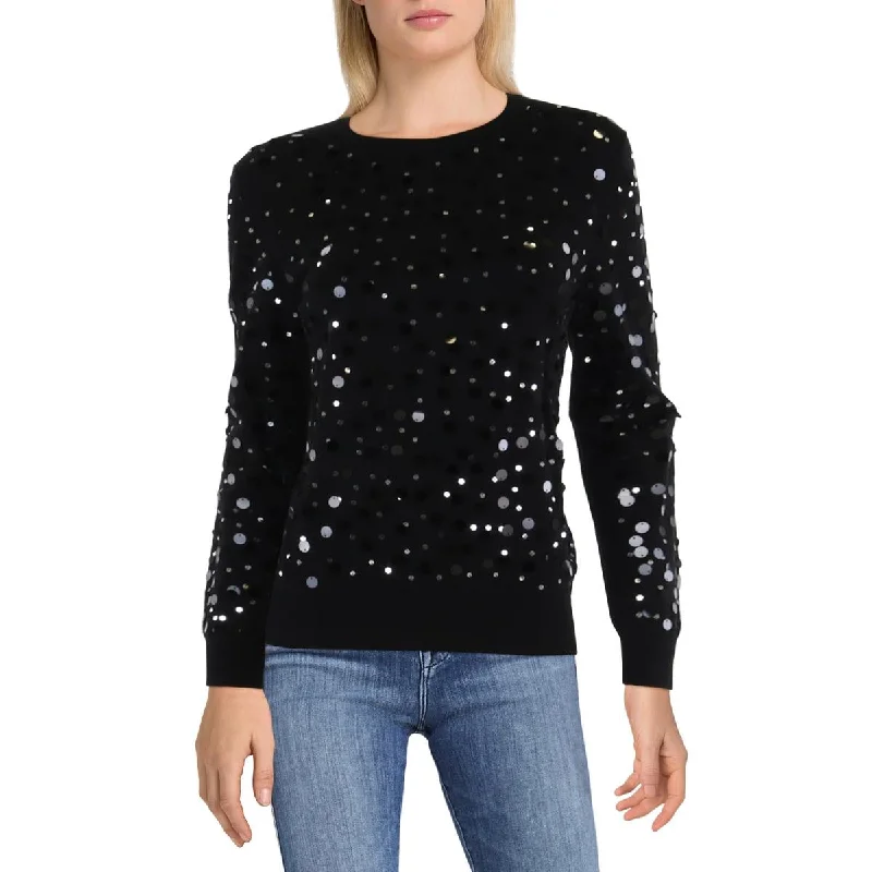 Turtleneck Knit TopsYal Womens Sequined Knit Pullover Sweater