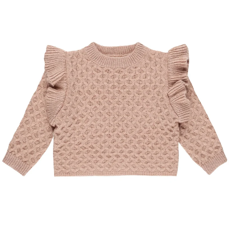 Travel Knit TopsLa Reina Sweater in Rose by Rylee & Cru