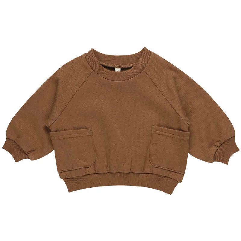 Punk Knit TopsPocket Sweatshirt in Cinnamon by Quincy Mae