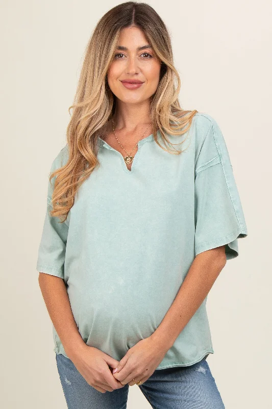 Mint Washed Cotton Jersey Oversized Maternity TopWomen's summer tops