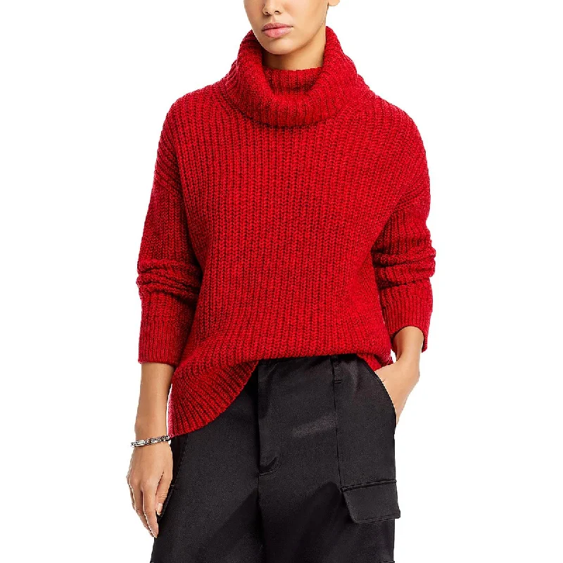 Embellished Knit TopsAlice and Olivia Womens Knitted Wool Turtleneck Sweater