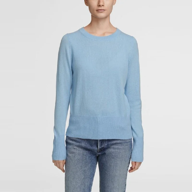 Studded Knit TopsEssential Cashmere Crewneck (Cool Aqua)