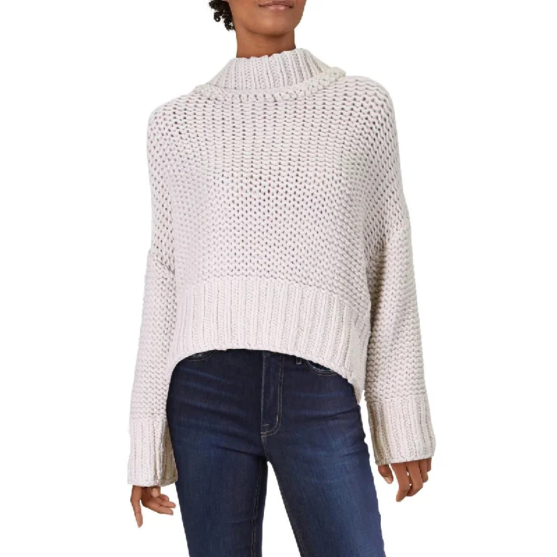 Collaborative Knit TopsFree People Womens My Only Sunshine Open Stitch Cotton Turtleneck Sweater