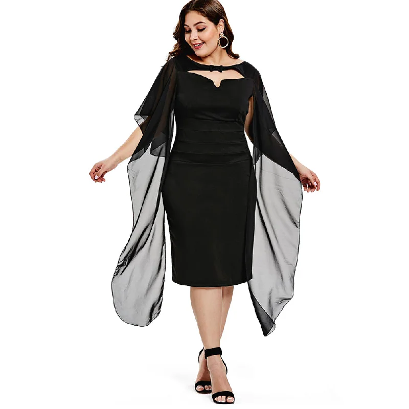 Rosegal Round Neck Plus Size Front Cut Out Bodycon Dress Women Dresses 2019 Summer Fall OL Party Dress Vestidos Ladies Clothes