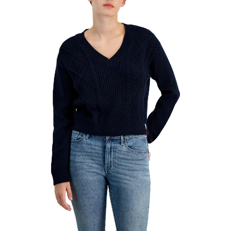 Oversized Knit TopsTommy Jeans Womens Crew neck V-Neck Crewneck Sweater