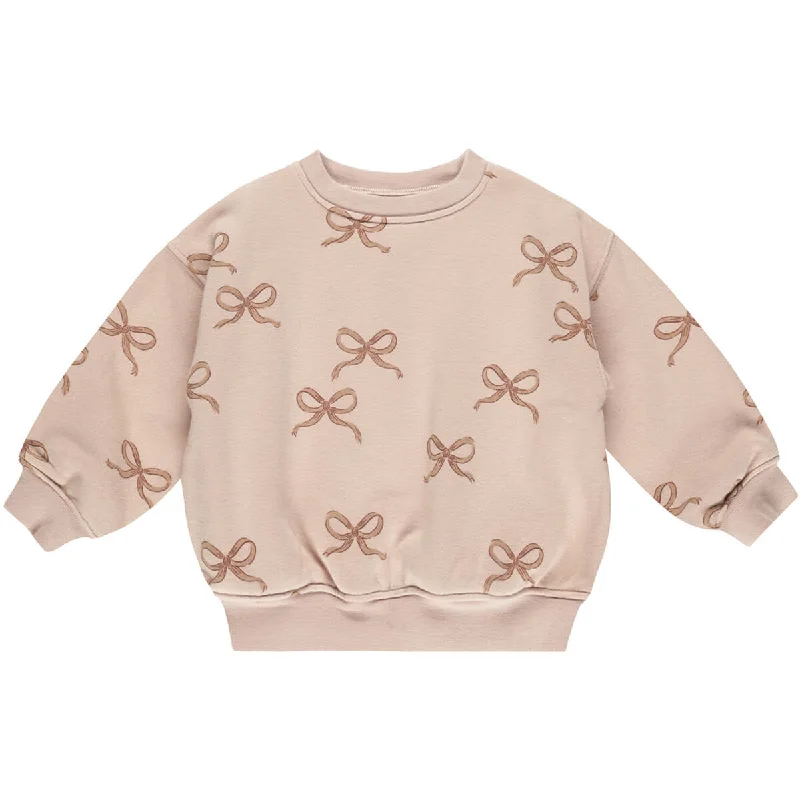 Cotton Knit TopsRelaxed Sweatshirt in Bows by Rylee & Cru