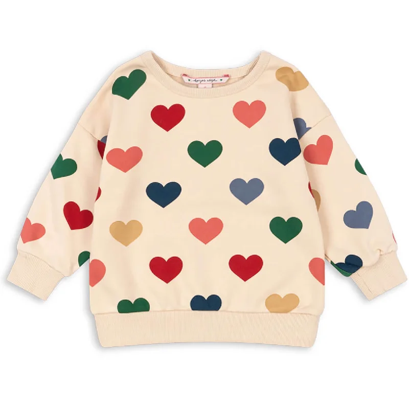 Camping Knit TopsLou Sweatshirt in Bon Coeur Coloré by Konges Slojd