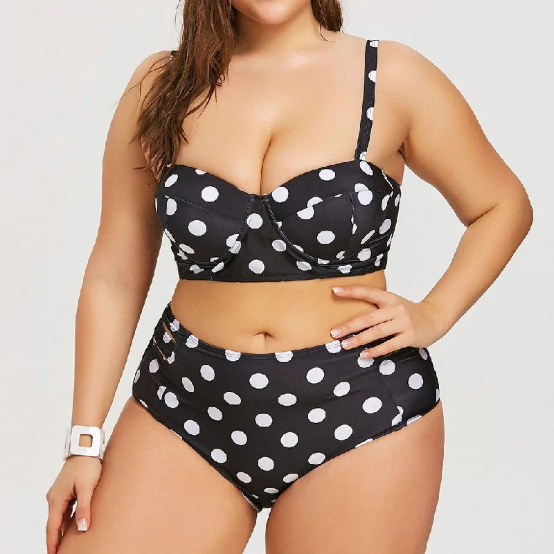 Womail Women Plus Size Bandage Printing Padded Bra Bikini Split Body Swimsuit Beachwear Maillot De Bain W3063Fashionable plus size women's tops