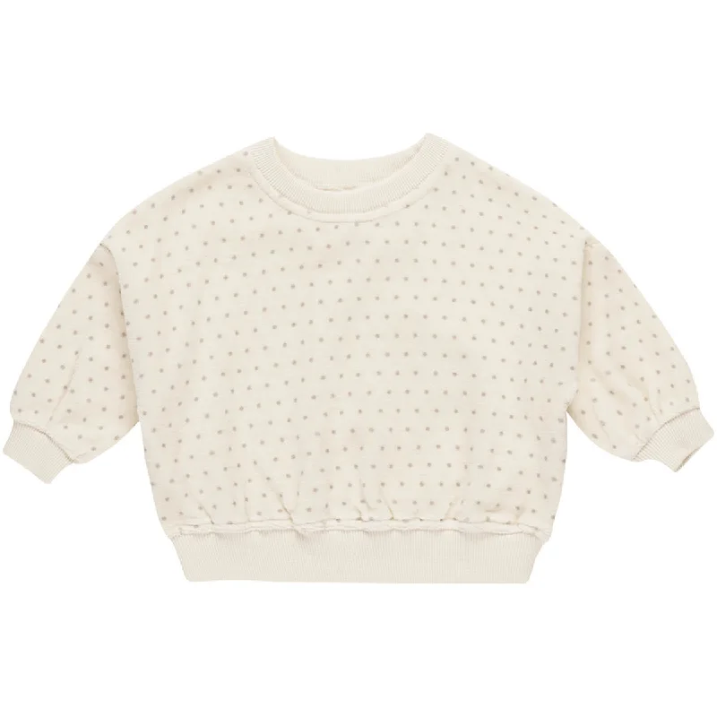 Turtleneck Knit TopsVelour Relaxed Sweatshirt in Polka Dot by Quincy Mae