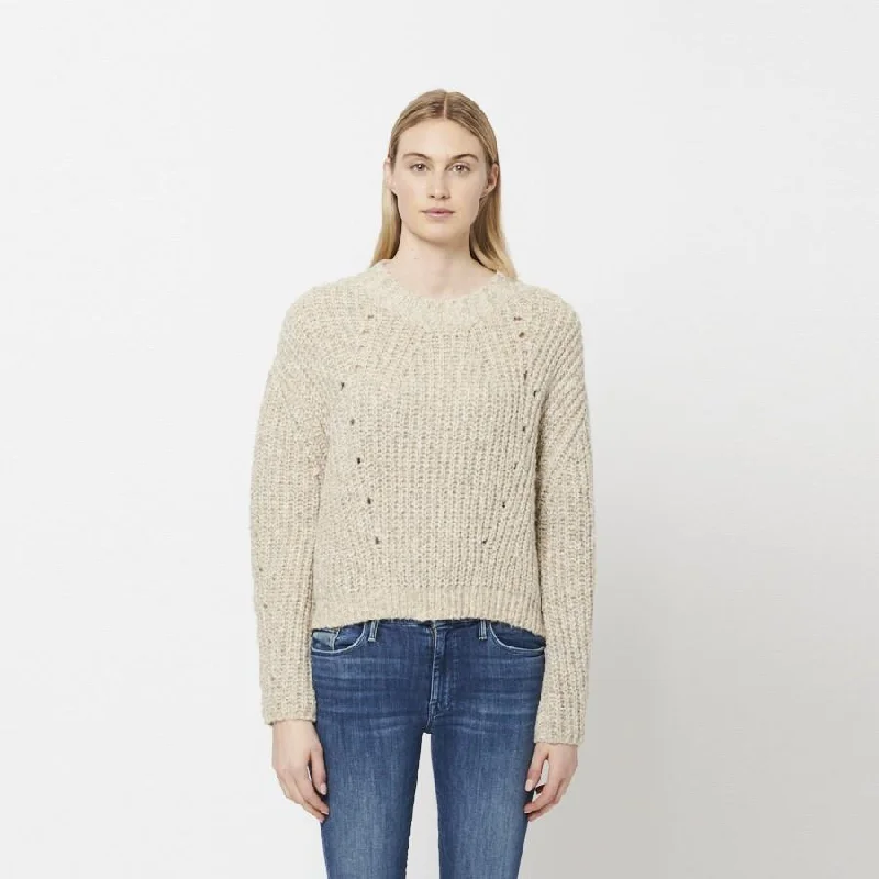 Leather-Paneled Knit TopsConstance Knit Sweater (Oatmeal)