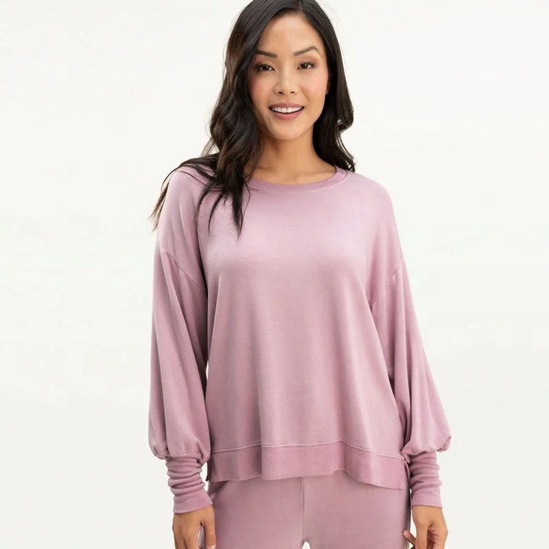 Ruffled Knit TopsFlora Pullover (Mauve)