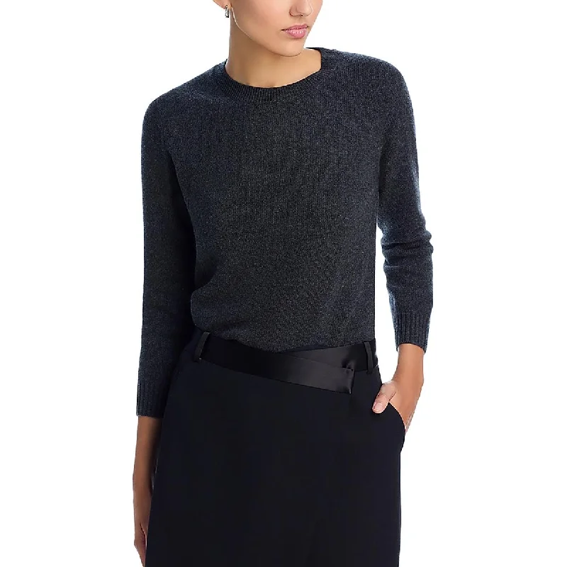 Scoop Neck Knit TopsTheory Womens Solid Merino Wool Crewneck Sweater