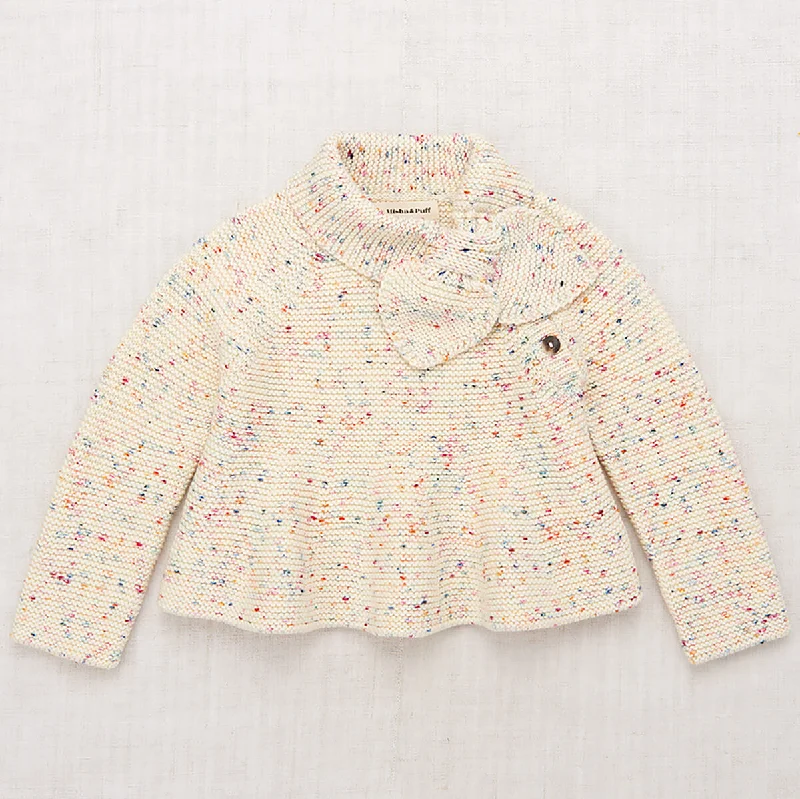 Ruffled Knit TopsPeplum Scout Pullover in Lollipop Confetti by Misha & Puff