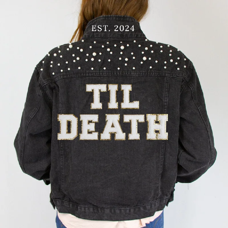 (Black Pearl) Pearl Till Death Patch Bridal JacketsSki Jackets